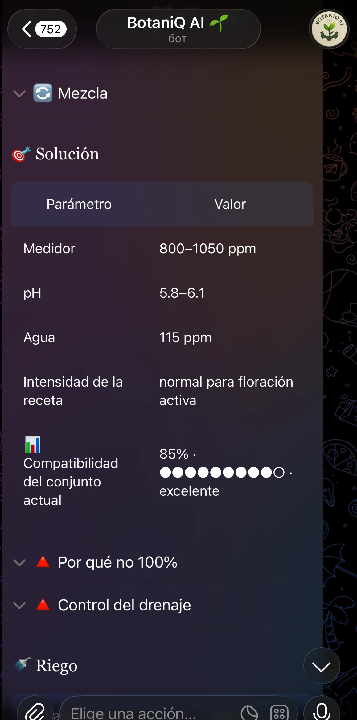BotaniQ Run: solución, compatibilidad y riego